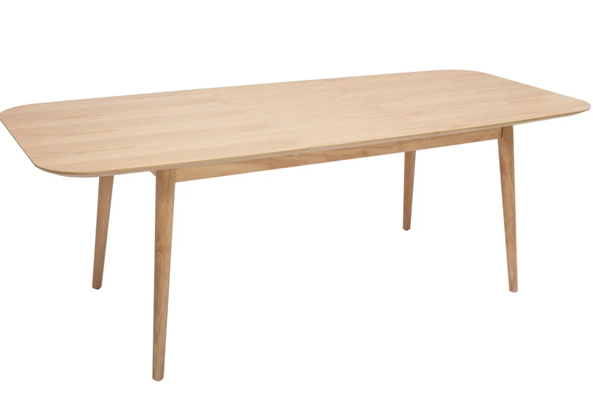 Miliboo Erweiterbarer Tisch mit integrierten Verlängerungen rechteckig aus hellem Holz mit Eichenfurnier B160-210 cm ANK* Ausziehtische