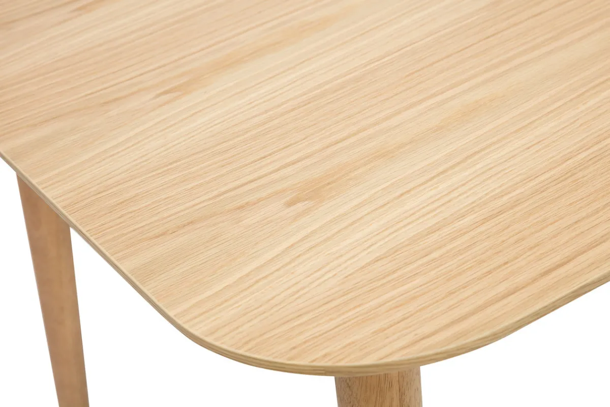 Miliboo Erweiterbarer Tisch mit integrierten Verlängerungen rechteckig aus hellem Holz mit Eichenfurnier B160-210 cm ANK* Ausziehtische