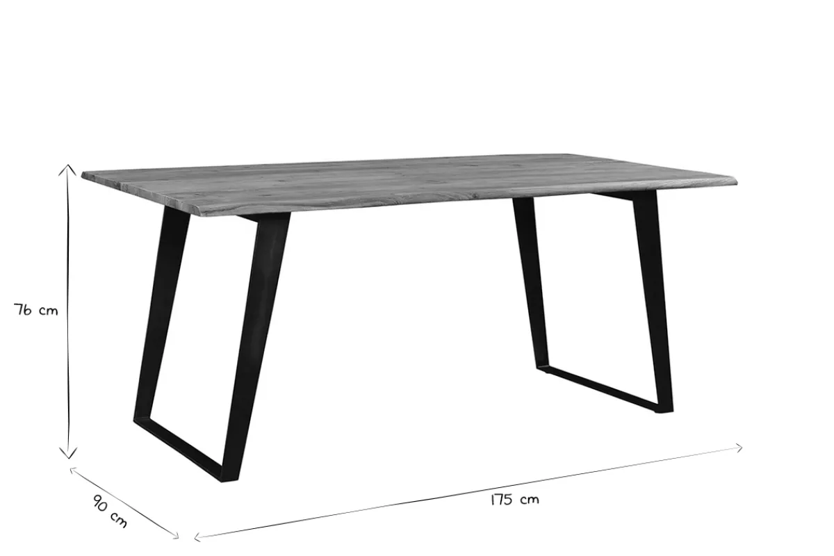 Miliboo Esstisch aus Akazie und schwarzem Metall L175 KORA* Esstische