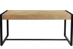 Miliboo Esstisch aus massivem Mangoholz und schwarzem Metall B 175 cm BERGEN* Esstische