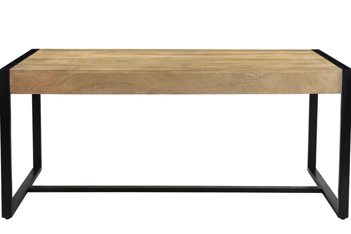 Miliboo Esstisch aus massivem Mangoholz und schwarzem Metall B 175 cm BERGEN* Esstische