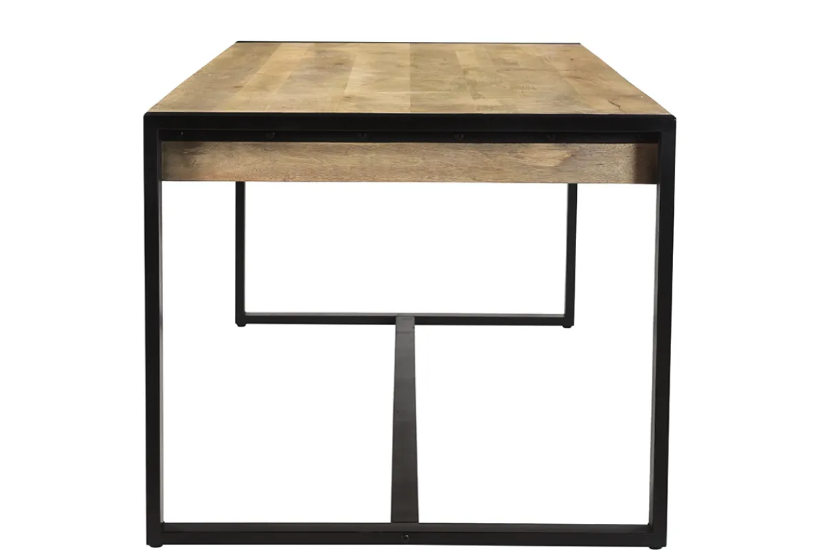 Miliboo Esstisch aus massivem Mangoholz und schwarzem Metall B 175 cm BERGEN* Esstische