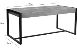 Miliboo Esstisch aus massivem Mangoholz und schwarzem Metall B 175 cm BERGEN* Esstische