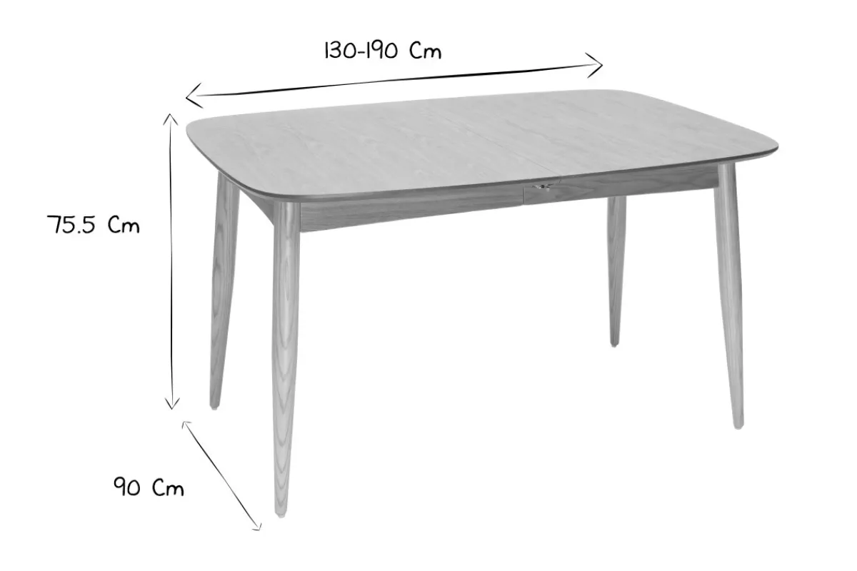 Miliboo Esstisch ausziehbar Esche Esche Breite 130?190 cm NORDECO* Ausziehtische