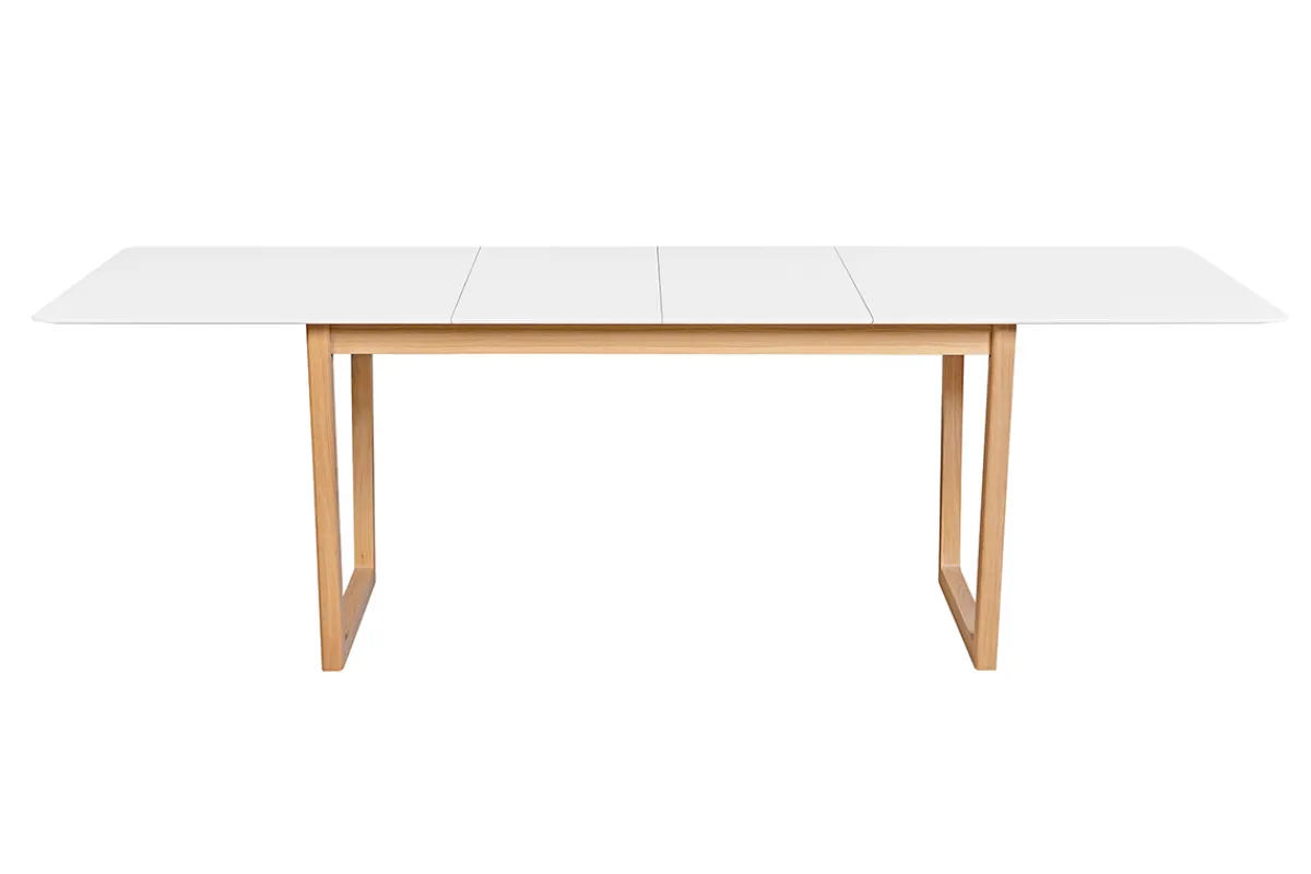 Miliboo Esstisch ausziehbar helles Holz und weiß L160-240 cm LAHO* Ausziehtische