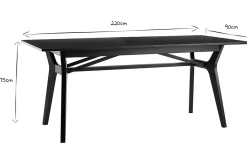 Miliboo Esstisch ausziehbar Holz schwarz B180-220 cm FOSTER* Ausziehtische