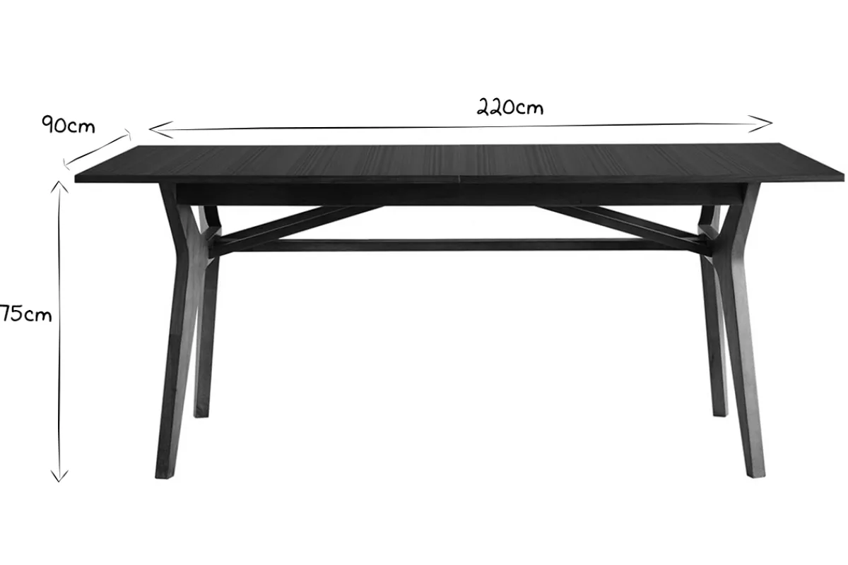 Miliboo Esstisch ausziehbar Nussbaumfurnier B180-220 cm FOSTER* Ausziehtische