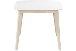 Miliboo Esstisch ausziehbar skandinavisch quadratisch Weiß und Holz L90-130 LEENA* Ausziehtische