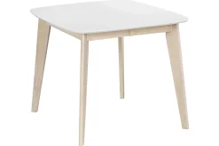 Miliboo Esstisch ausziehbar skandinavisch quadratisch Weiß und Holz L90-130 LEENA* Ausziehtische