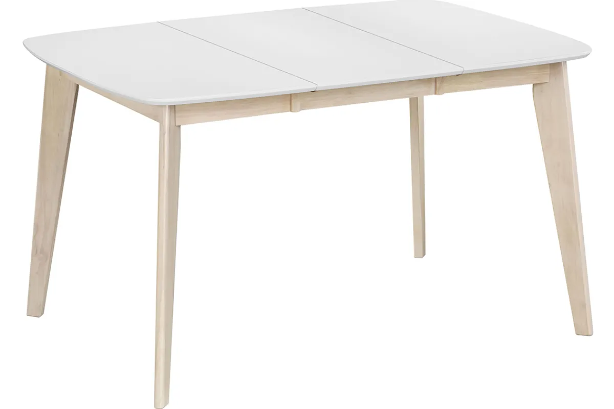 Miliboo Esstisch ausziehbar skandinavisch quadratisch Weiß und Holz L90-130 LEENA* Ausziehtische