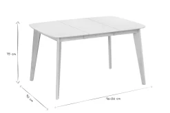 Miliboo Esstisch ausziehbar skandinavisch quadratisch Weiß und Holz L90-130 LEENA* Ausziehtische