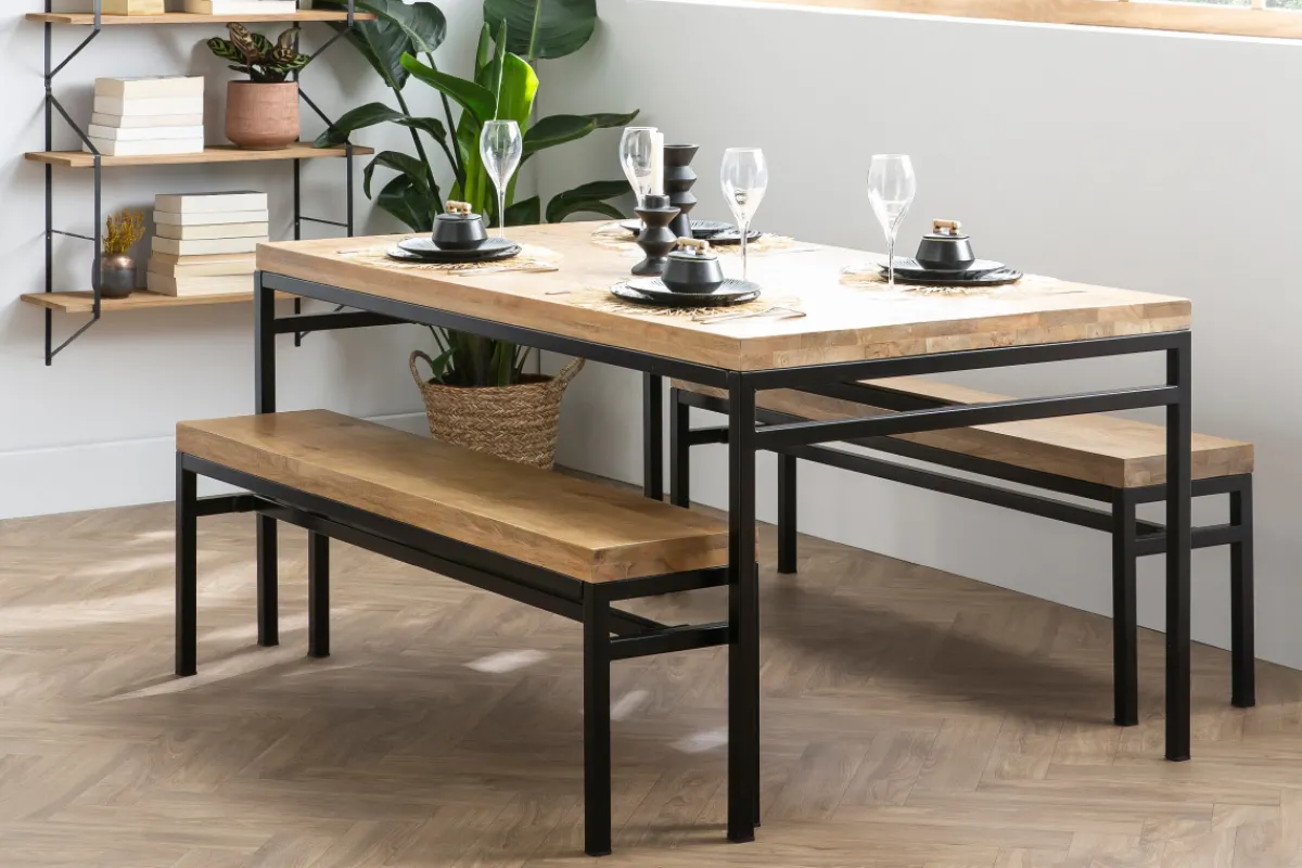 Miliboo Esstisch im Industrie-Look Mangobaum und Metall L160 YPSTER* Esstische