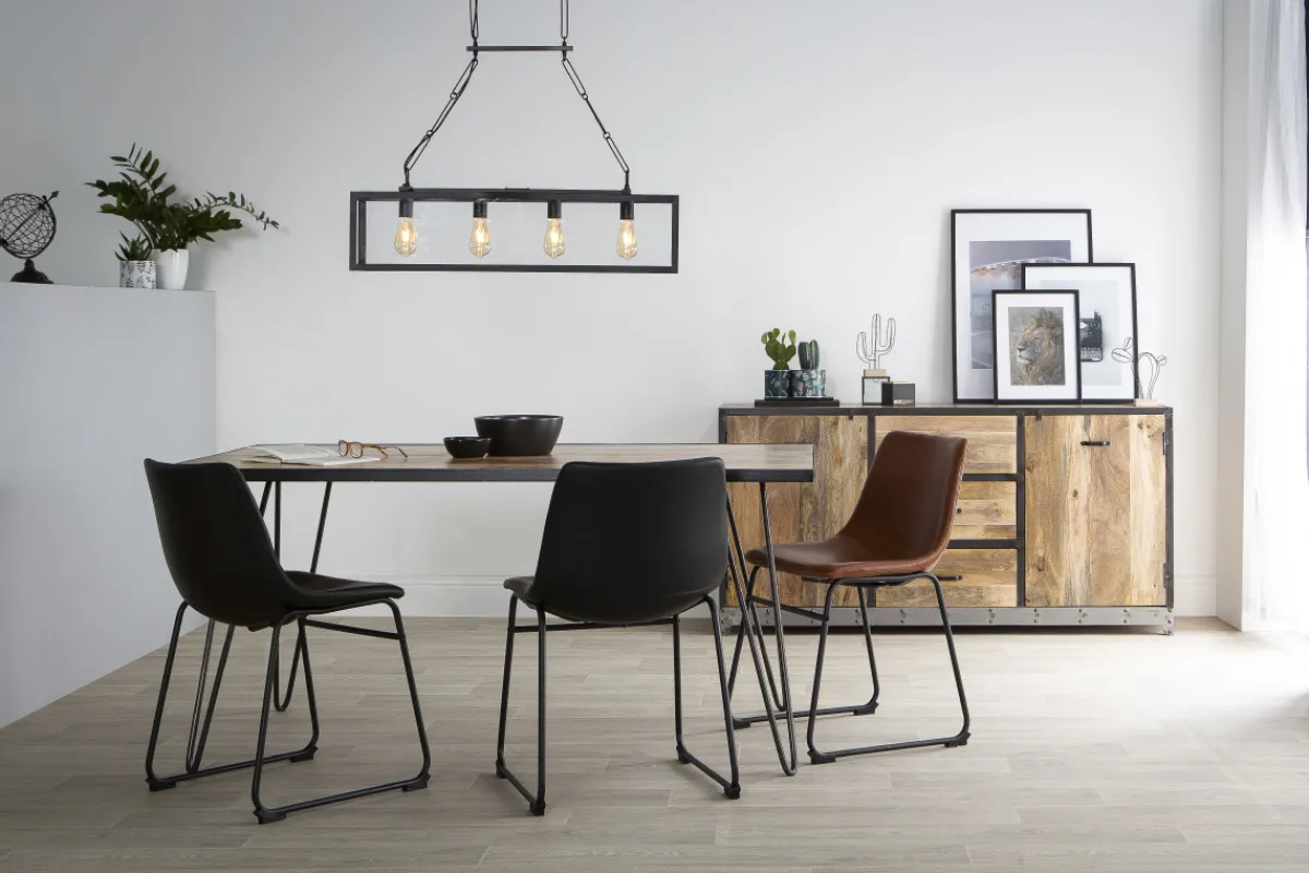 Miliboo Esstisch industriell rechteckig Holz und Metall L160 ATELIER* Esstische