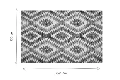 Miliboo Ethno-Teppich mit Rautenmuster grau und schwarz Innen- und Außenbereich 150 x 220 cm PIXO* Teppiche|Alle Dekoration
