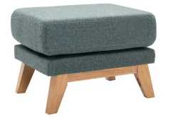 Miliboo Fußstütze skandinavisch mit abnehmbarem Bezug aus graugrünem Stoff und hellem Holz OSLO* Sitzsäcke|Sitzsäcke