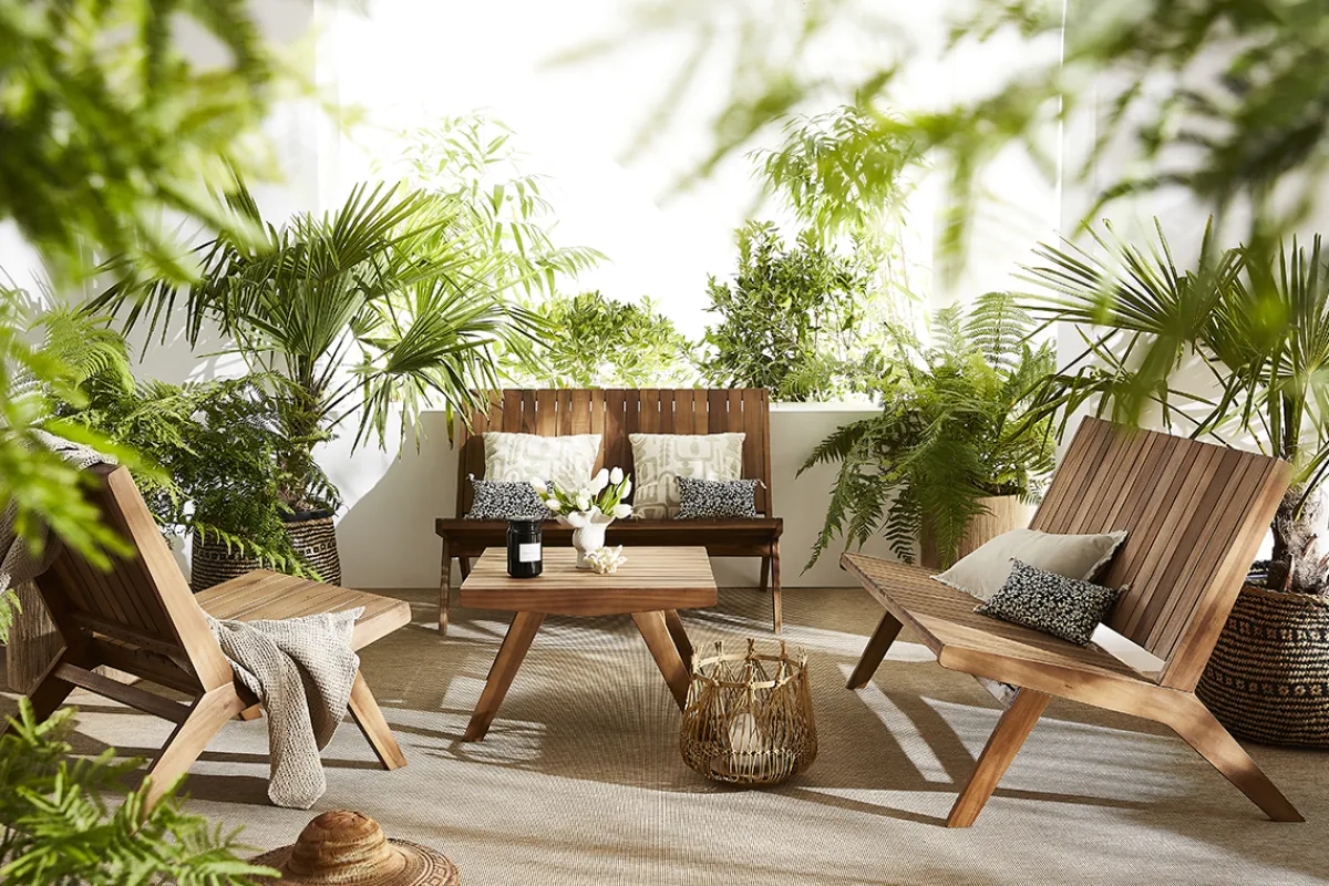 Miliboo Gartenbank aus Massivholz TIDAK* Garten Lounge-möbel