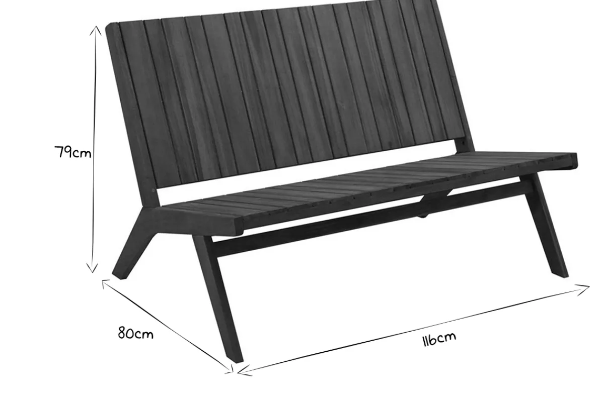 Miliboo Gartenbank aus Massivholz TIDAK* Garten Lounge-möbel