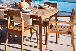 Miliboo Gartensessel stapelbar aus massivem Akazienholz 2er-Set CANOPEE* Gartenstühle