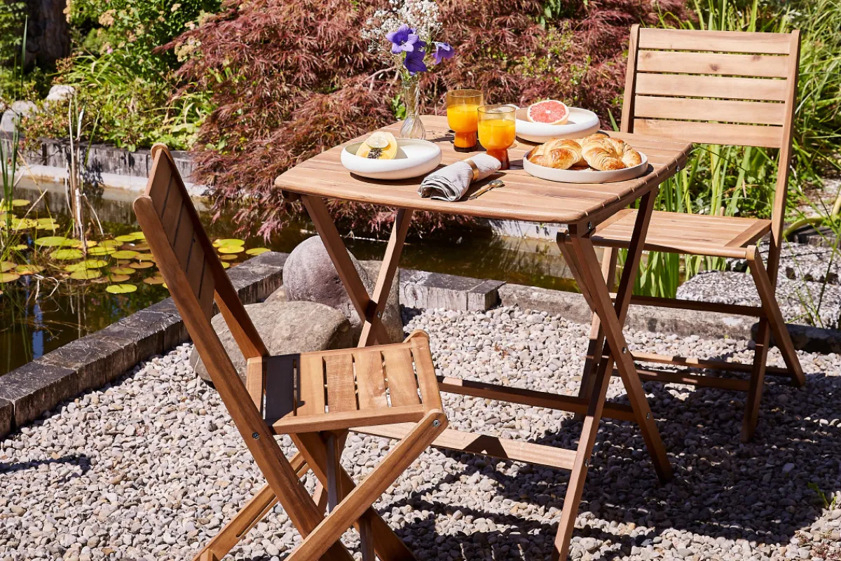 Miliboo Gartenstühle klappbar aus massivem Akazienholz 2er-Set CANOPEE* Gartenstühle