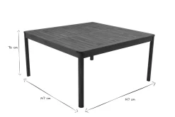 Miliboo Gartentisch quadratisch Massivholz L147 cm AKIS* Gartentische
