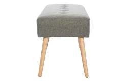 Miliboo Gepolsterte Bank aus hellgrauem Stoff mit Samteffekt und hellem Holz B95 cm GUESTA* Bänke|Flurmöbel