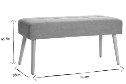 Miliboo Gepolsterte Bank aus terracottafarbenem Stoff mit Samteffekt und hellem Holz B95 cm GUESTA* Bänke|Flurmöbel