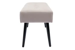 Miliboo Gepolsterte Design-Bank aus taupefarbenem Samtstoff und schwarzem Metall L95 cm GUESTA* Bänke|Flurmöbel