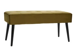 Miliboo Gepolsterte Design-Bank aus bronzefarbenem Samtstoff und schwarzem Metall L95 cm GUESTA* Flurmöbel