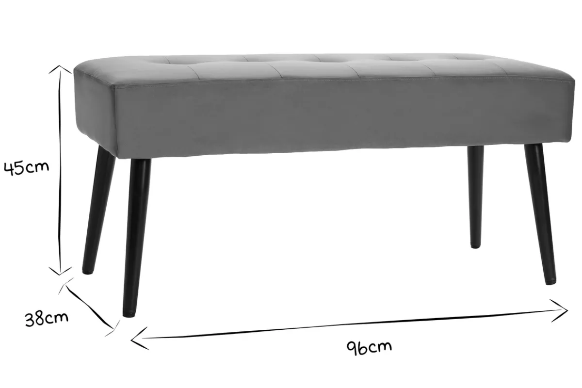 Miliboo Gepolsterte Design-Bank aus bronzefarbenem Samtstoff und schwarzem Metall L95 cm GUESTA* Flurmöbel