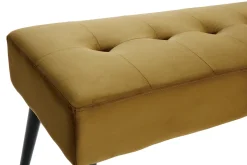 Miliboo Gepolsterte Design-Bank aus bronzefarbenem Samtstoff und schwarzem Metall L95 cm GUESTA* Flurmöbel