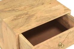 Miliboo Gravierter Nachttisch aus massivem Mangoholz und vergoldetem Metall LINIUM* Nachttische