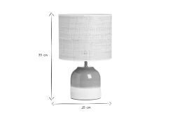 Miliboo Grüne Keramiktischlampe mit Rattanlampenschirm H35 cm PIEGA* Tischlampe|Tischlampe