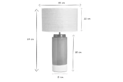 Miliboo Grüne Tischlampe aus Keramik mit einem Lampenschirm aus Rattan H64 cm MAJES* Tischlampe|Tischlampe
