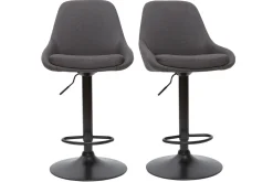 Miliboo Höhenverstellbare Barhocker dunkelgrau (2er-Set) HOLO* Barhocker