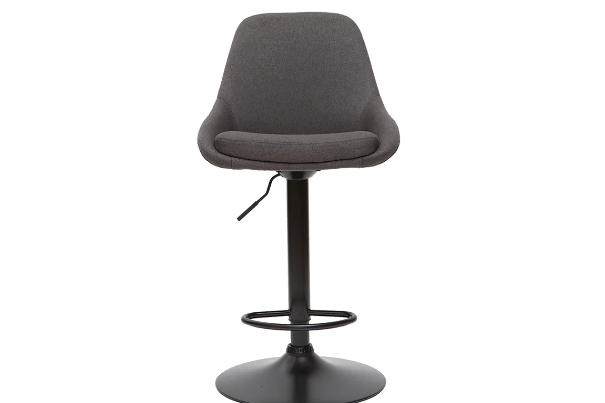 Miliboo Höhenverstellbare Barhocker dunkelgrau (2er-Set) HOLO* Barhocker
