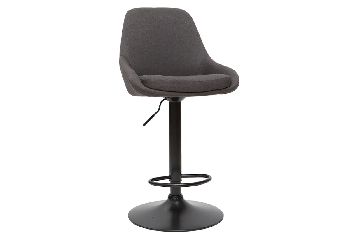 Miliboo Höhenverstellbare Barhocker dunkelgrau (2er-Set) HOLO* Barhocker