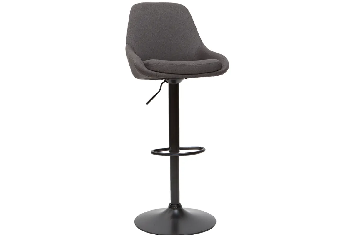 Miliboo Höhenverstellbare Barhocker dunkelgrau (2er-Set) HOLO* Barhocker