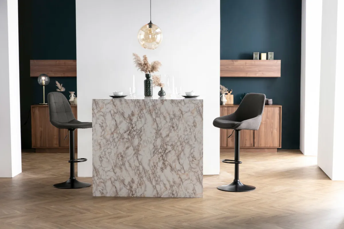 Miliboo Höhenverstellbare Barhocker dunkelgrau (2er-Set) HOLO* Barhocker