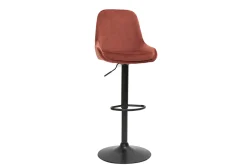 Miliboo Höhenverstellbare Design-Barhocker roter Samt (2er-Set) HOLO* Barhocker