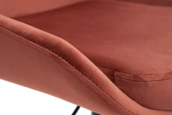 Miliboo Höhenverstellbare Design-Barhocker roter Samt (2er-Set) HOLO* Barhocker
