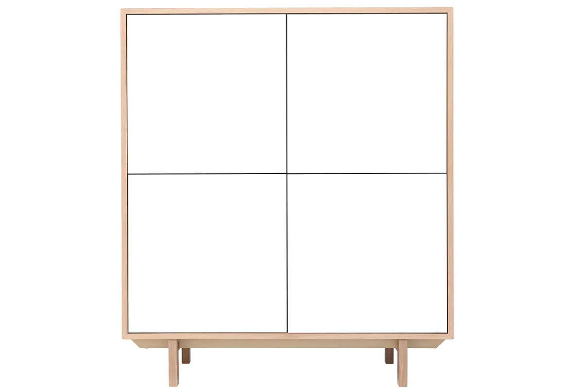 Miliboo Highboard skandinavisch Holz Weiß 125 cm SID* Sideboards