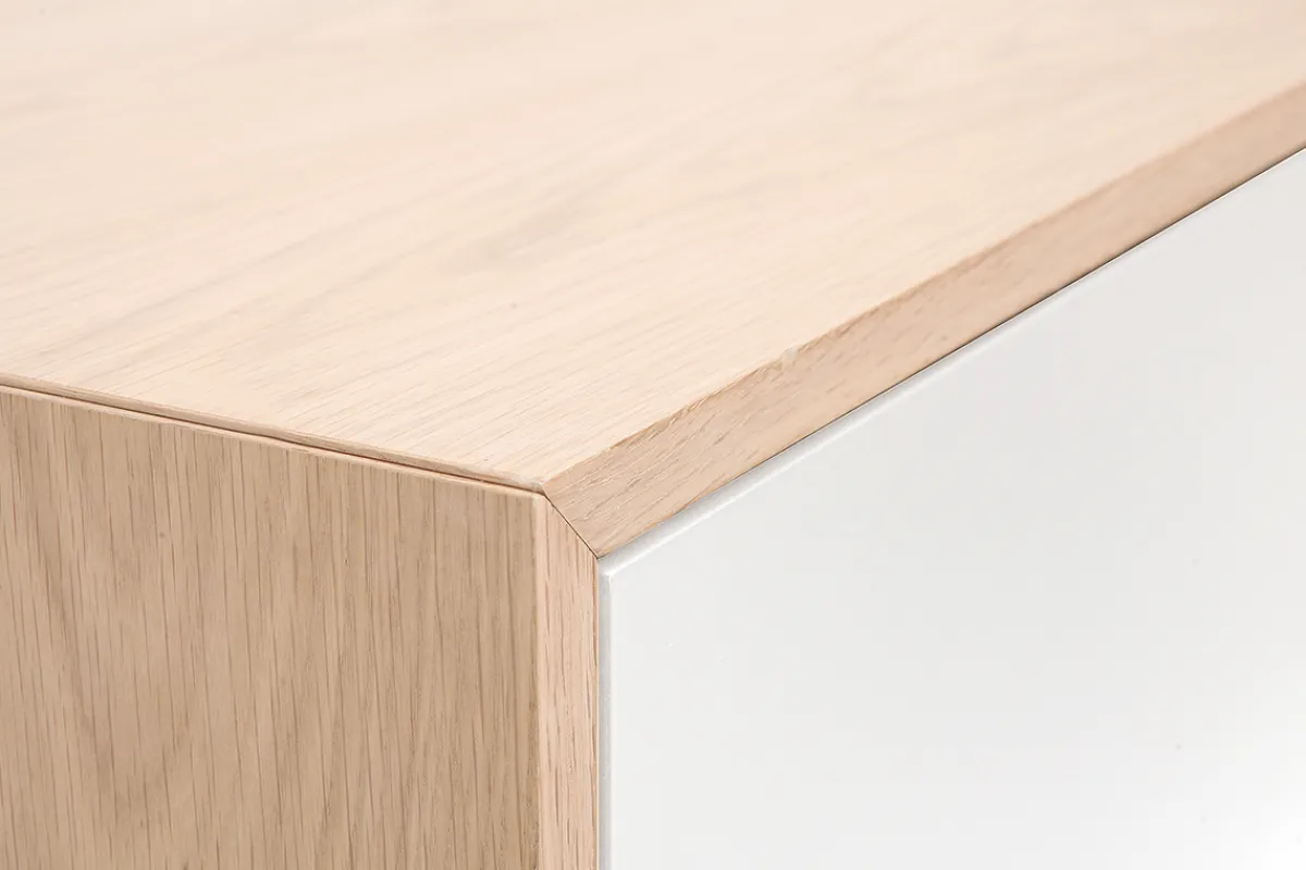 Miliboo Highboard skandinavisch Holz Weiß 125 cm SID* Sideboards