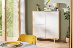Miliboo Highboard skandinavisch Holz Weiß 125 cm SID* Sideboards