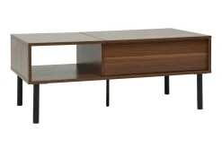 Miliboo Hochklappbarer Couchtisch aus dunklem Holz und Metall B100 cm KANE* Couchtische