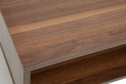 Miliboo Hochklappbarer Couchtisch aus dunklem Holz und Metall B100 cm KANE* Couchtische