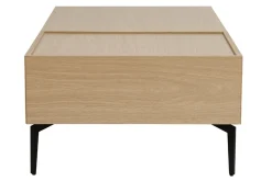 Miliboo Hochklappbarer Couchtisch aus hellem Holz und schwarzem Metall L102,5 cm SEDA* Couchtische
