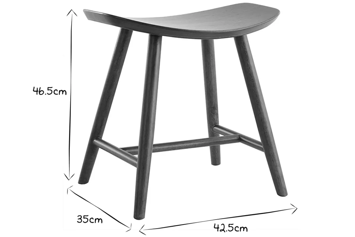 Miliboo Hocker aus Nussbaum H46,5 cm DEMORY* Design-stühle|Holzstühle