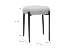 Miliboo Hocker stapelbar im beigen Samtdesign mit schwarzem Metallfuß H41 cm KIKO* Design-stühle