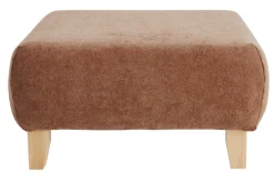 Miliboo Hocker/Fußstütze aus Stoff mit strukturiertem Samteffekt in Terracotta und hellem Massivholz B75 cm ODEON* Sitzsäcke|Sitzsäcke