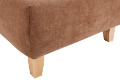 Miliboo Hocker/Fußstütze aus Stoff mit strukturiertem Samteffekt in Terracotta und hellem Massivholz B75 cm ODEON* Sitzsäcke|Sitzsäcke